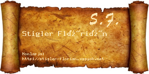 Stigler Flórián névjegykártya